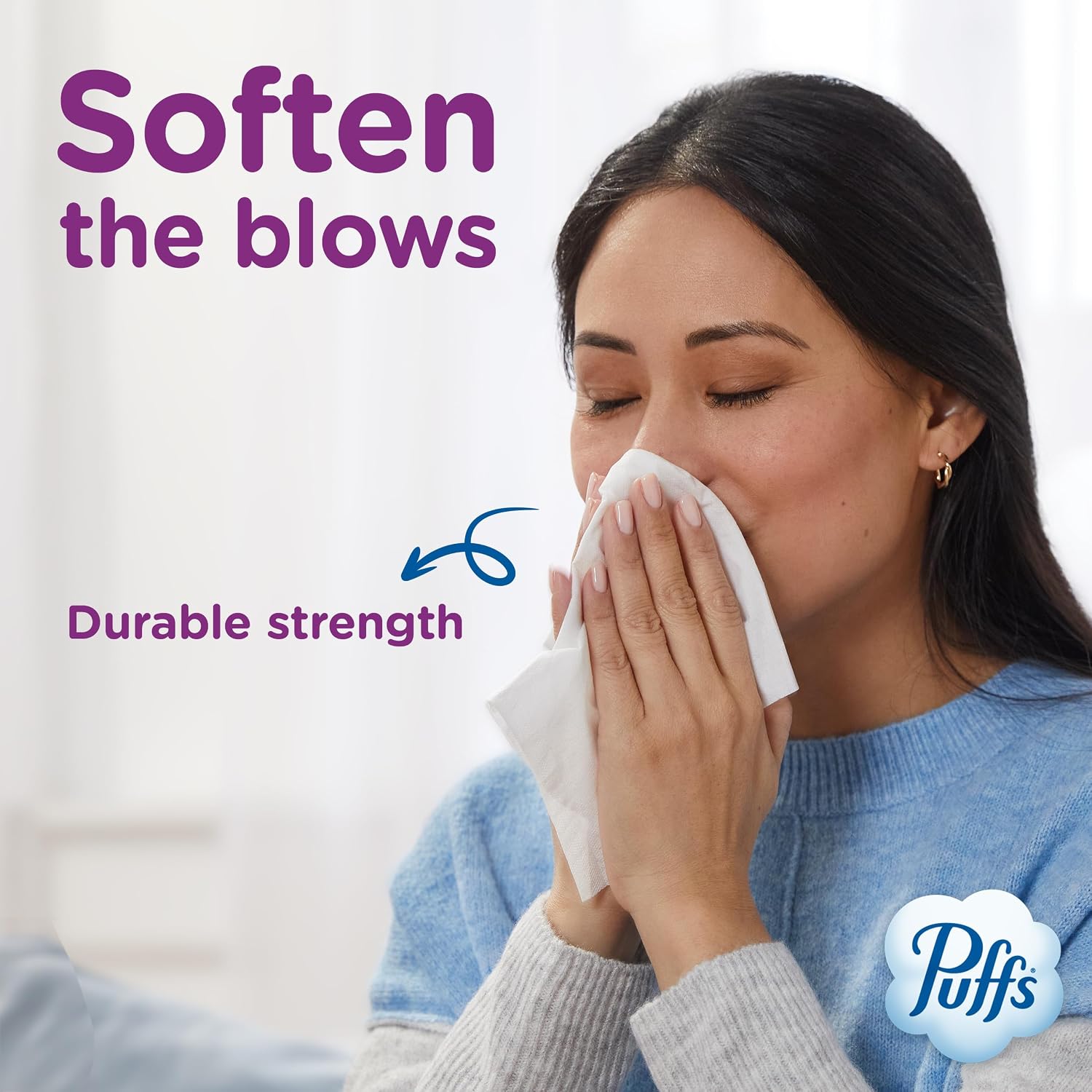 Puffs Ultra Soft Facial Tissues, 4 Mega Cubes of 72 - view 6